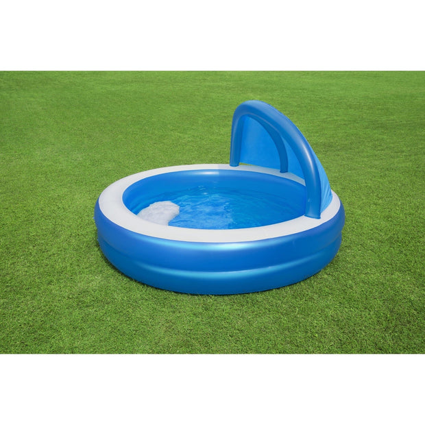 Piscina gonflabila cu parasolar, Bestway Summer Days Family Albastru, Ø241xH140 cm (1)