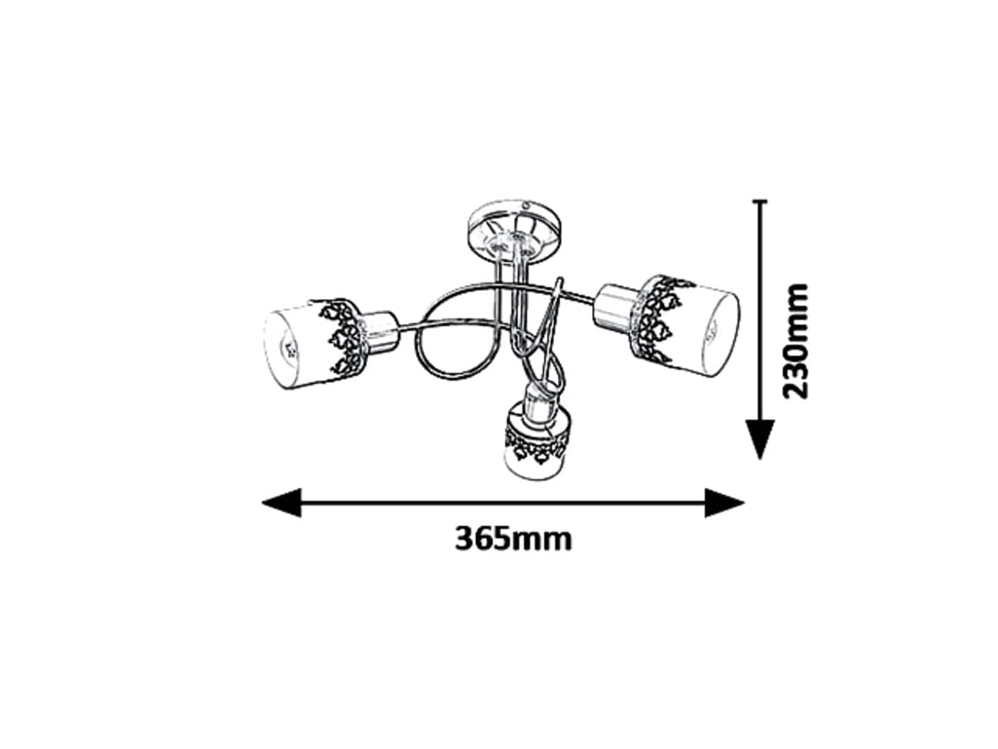 Plafoniera Lacey Round 5343 Negru / Alb (2)