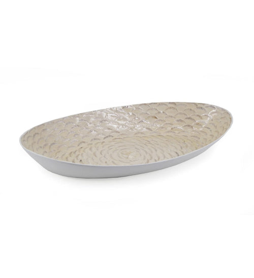 Platou decorativ din sidef Mosaic Tray Ivoir, L57xl25xH7 cm