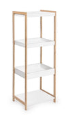 Raft din bambus si MDF, Brooklyn A Tall Natural / Alb, l40xA32xH114 cm