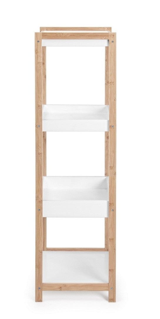 Raft din bambus si MDF, Brooklyn A Tall Natural / Alb, l40xA32xH114 cm (2)