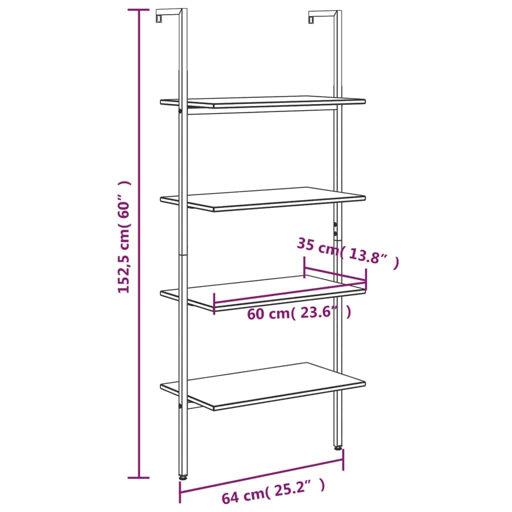 Raft din lemn, Loggia 174 Maro / Negru, l64xA35xH152,5 cm (7)