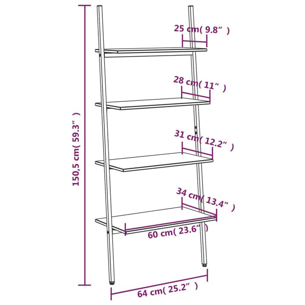 Raft din lemn, Loggia 175 Maro / Negru, l64xA34xH150,5 cm (7)