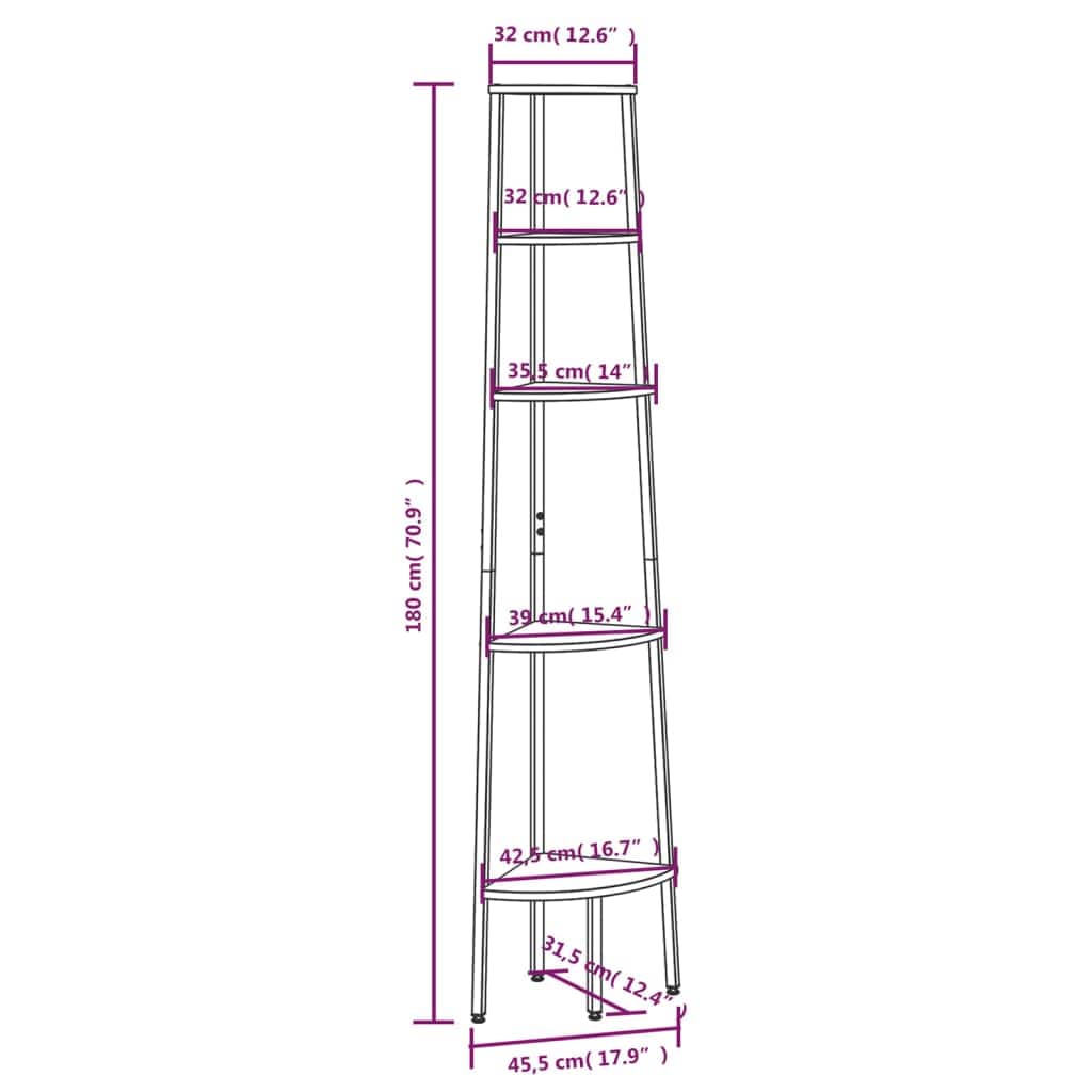 Raft din lemn, Loggia 178 Maro / Negru, l45,5xA31,5xH180 cm (7)