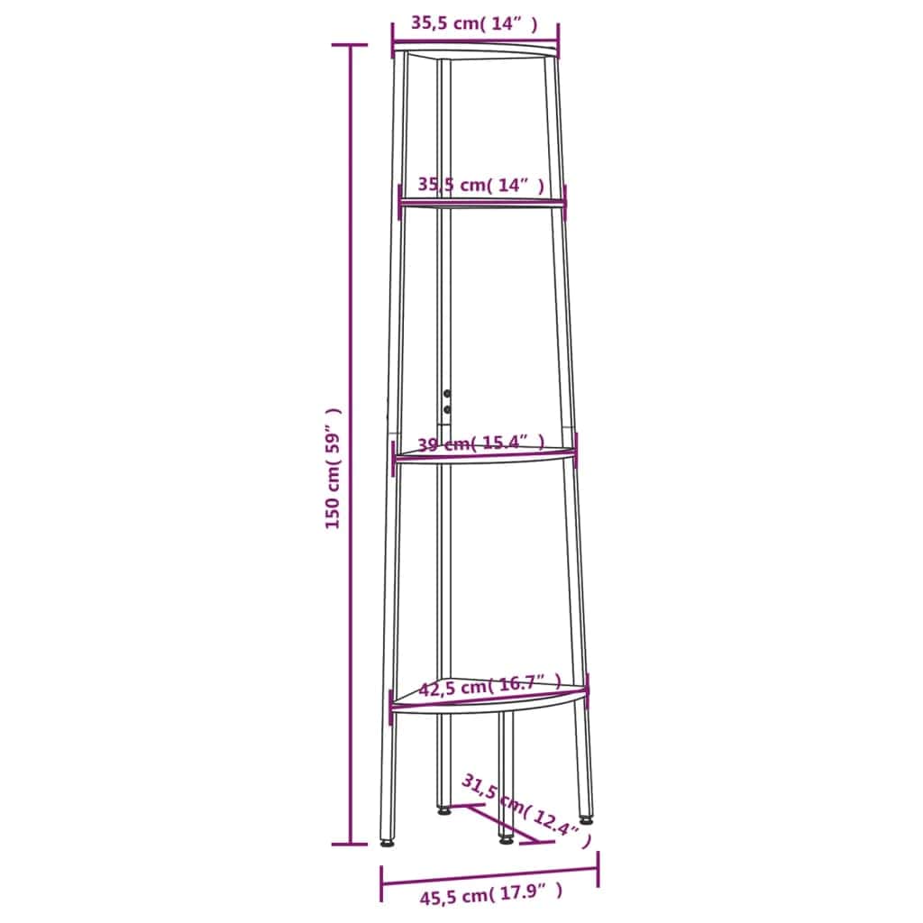 Raft din lemn, Loggia 44 Maro / Negru, l45,5xA31,5xH150 cm (7)