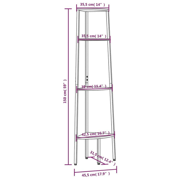 Raft din lemn, Loggia 44 Maro / Negru, l45,5xA31,5xH150 cm (7)