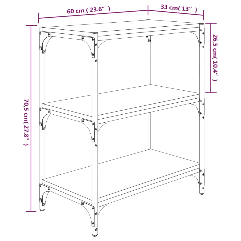 Raft din lemn, Loggia 59 Stejar Sonoma, l60xA33xH70,5 cm (8)