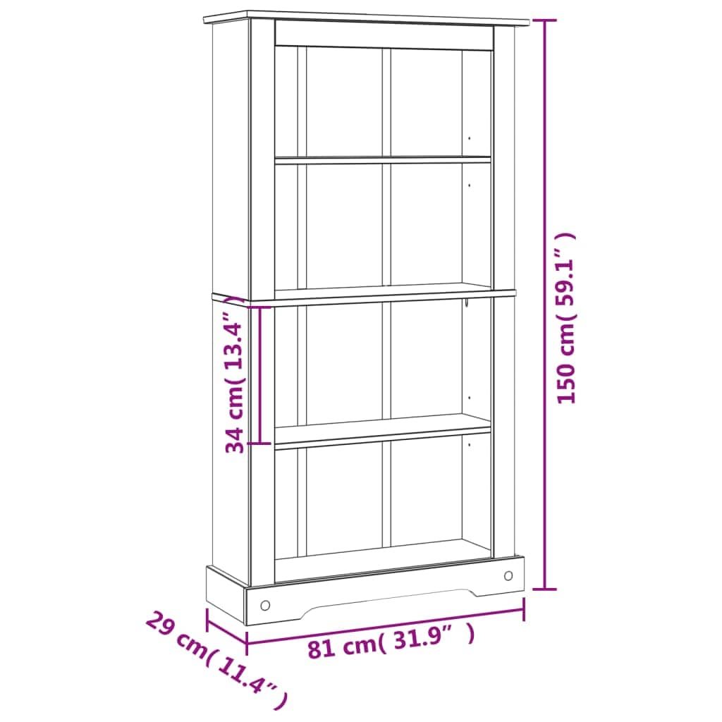 Raft din lemn, Loggia Maro, l81xA29xH150 cm (7)