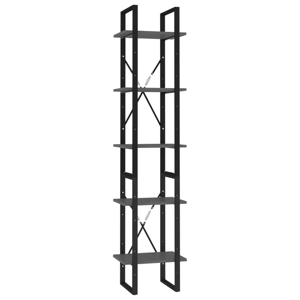 Raft din metal si lemn compozit, Loggia 113 Gri, l40xA30xH105 cm (1)