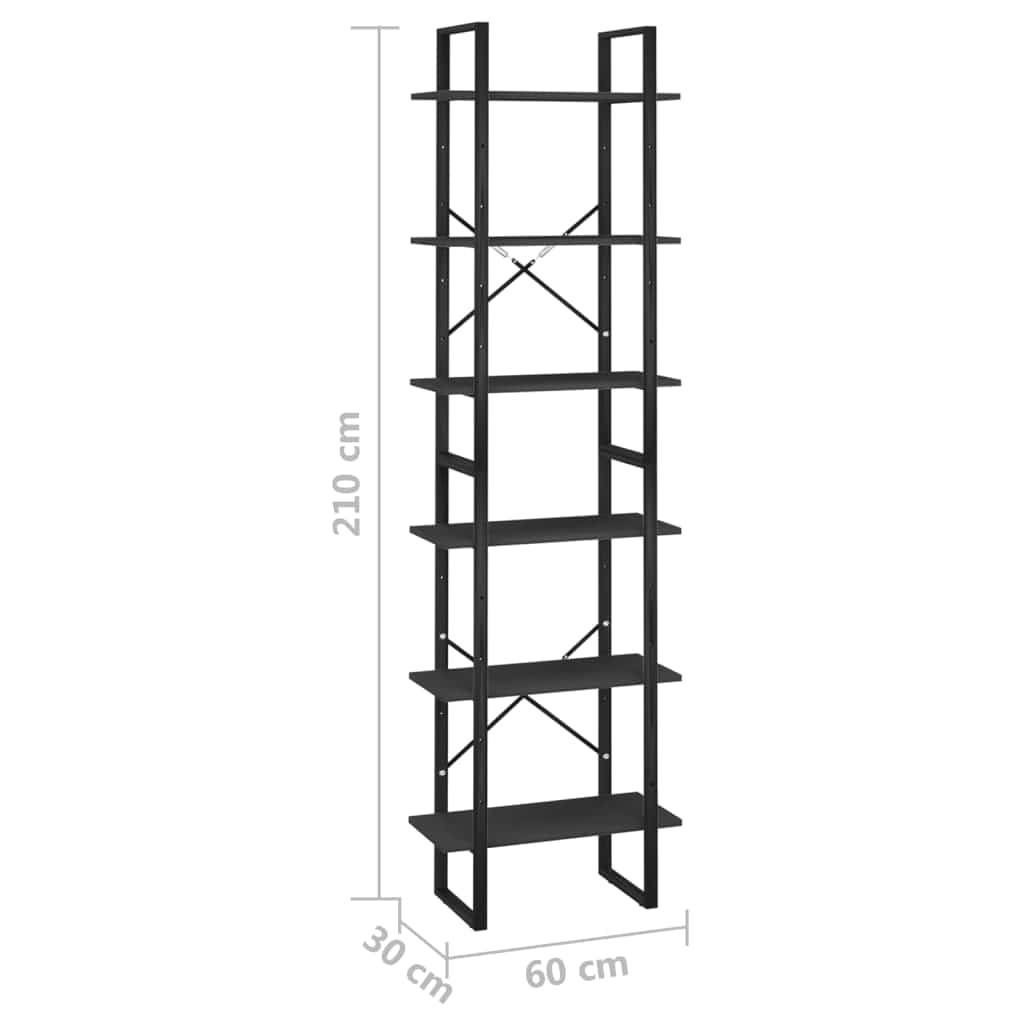 Raft din metal si lemn compozit, Loggia 223 Negru, l60xA30xH210 cm (7)