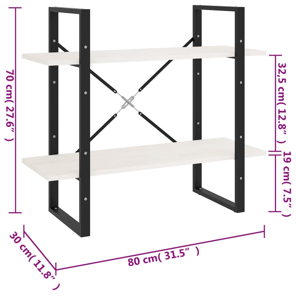 Raft din metal si lemn, Loggia 100 Alb, l80xA30xH70 cm (7)