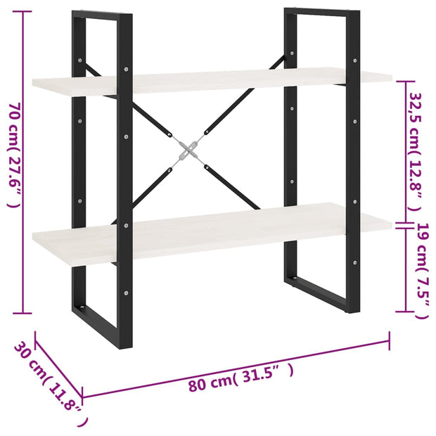 Raft din metal si lemn, Loggia 100 Alb, l80xA30xH70 cm (7)