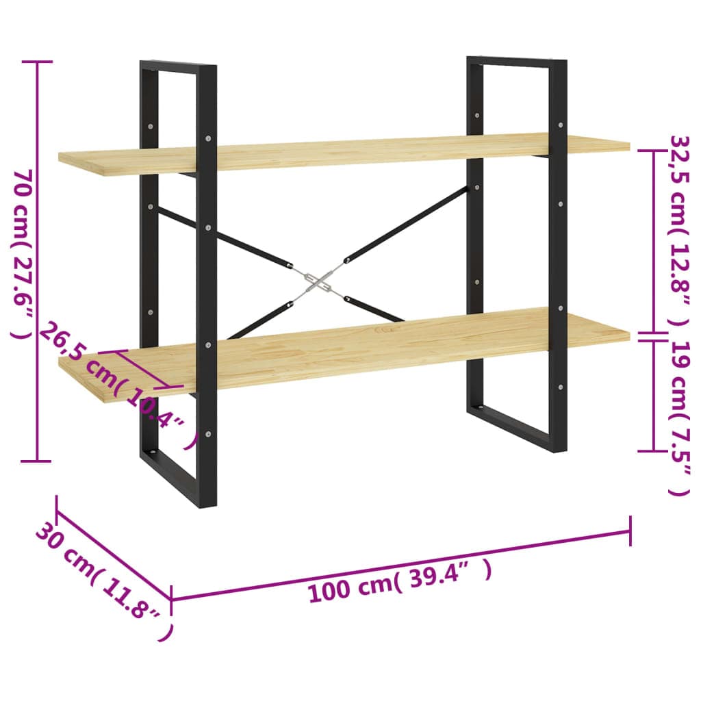 Raft din metal si lemn, Loggia 103 Natural, l100xA30xH70 cm (7)