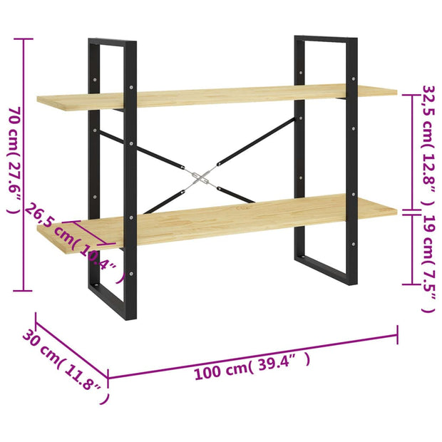 Raft din metal si lemn, Loggia 103 Natural, l100xA30xH70 cm (7)