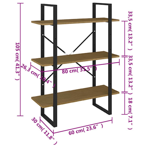 Raft din metal si lemn, Loggia 107 Maro, l80xA30xH105 cm (7)