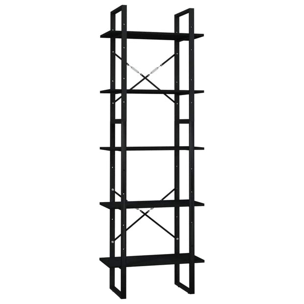 Raft din metal si lemn, Loggia 109 Negru, l60xA30xH105 cm (1)