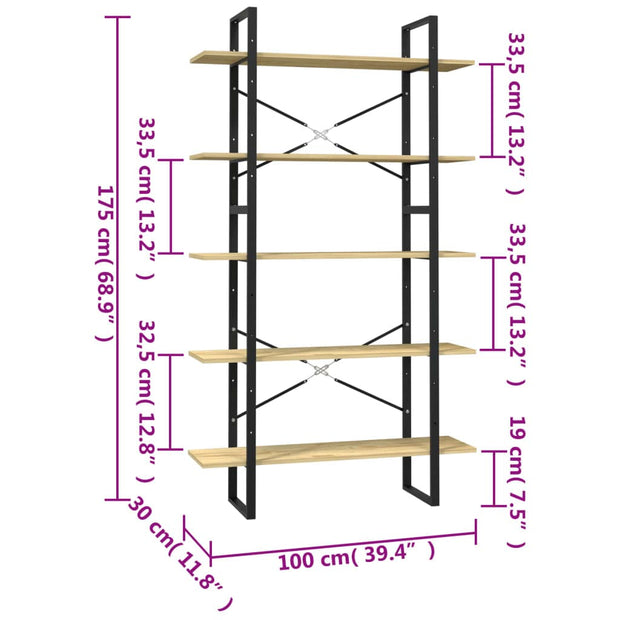 Raft din metal si lemn, Loggia 110 Natural, l100xA30xH105 cm (4)