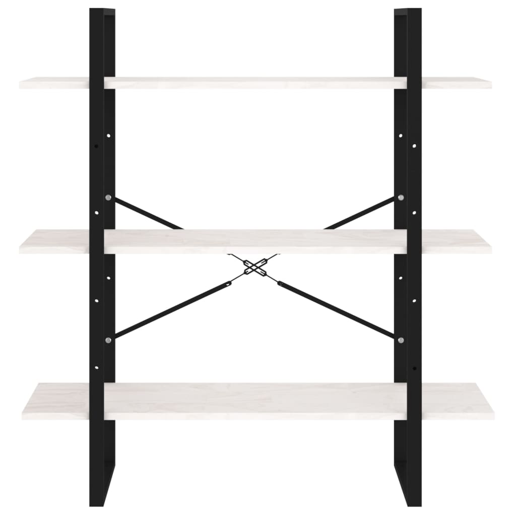 Raft din metal si lemn, Loggia 224 Alb, l100xA30xH105 cm (4)