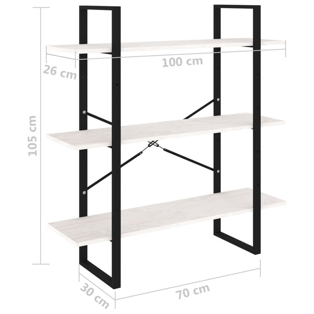 Raft din metal si lemn, Loggia 224 Alb, l100xA30xH105 cm (7)