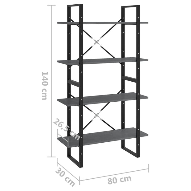 Raft din metal si lemn, Loggia 42 Gri, l80xA30xH140 cm (7)