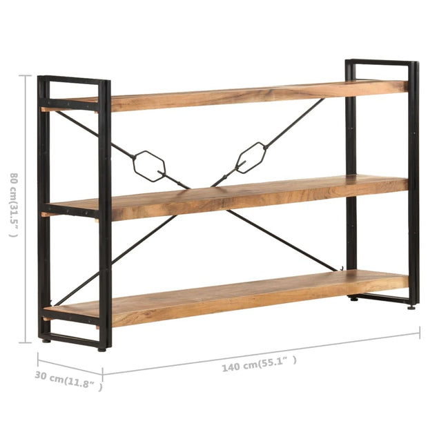 Raft din metal si lemn, Loggia 70 Natural, l140xA30xH80 cm (3)