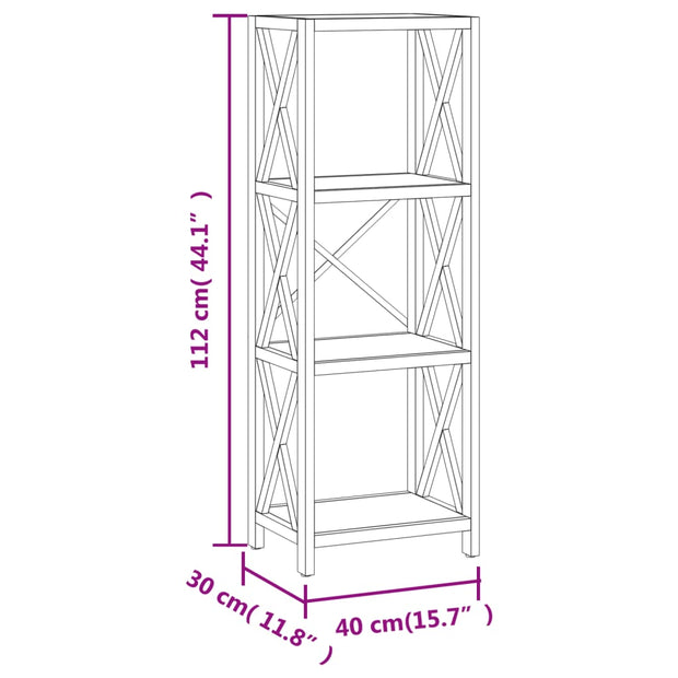 Raft din metal si lemn, Loggia 73 Stejar, l40xA30xH112 cm (5)