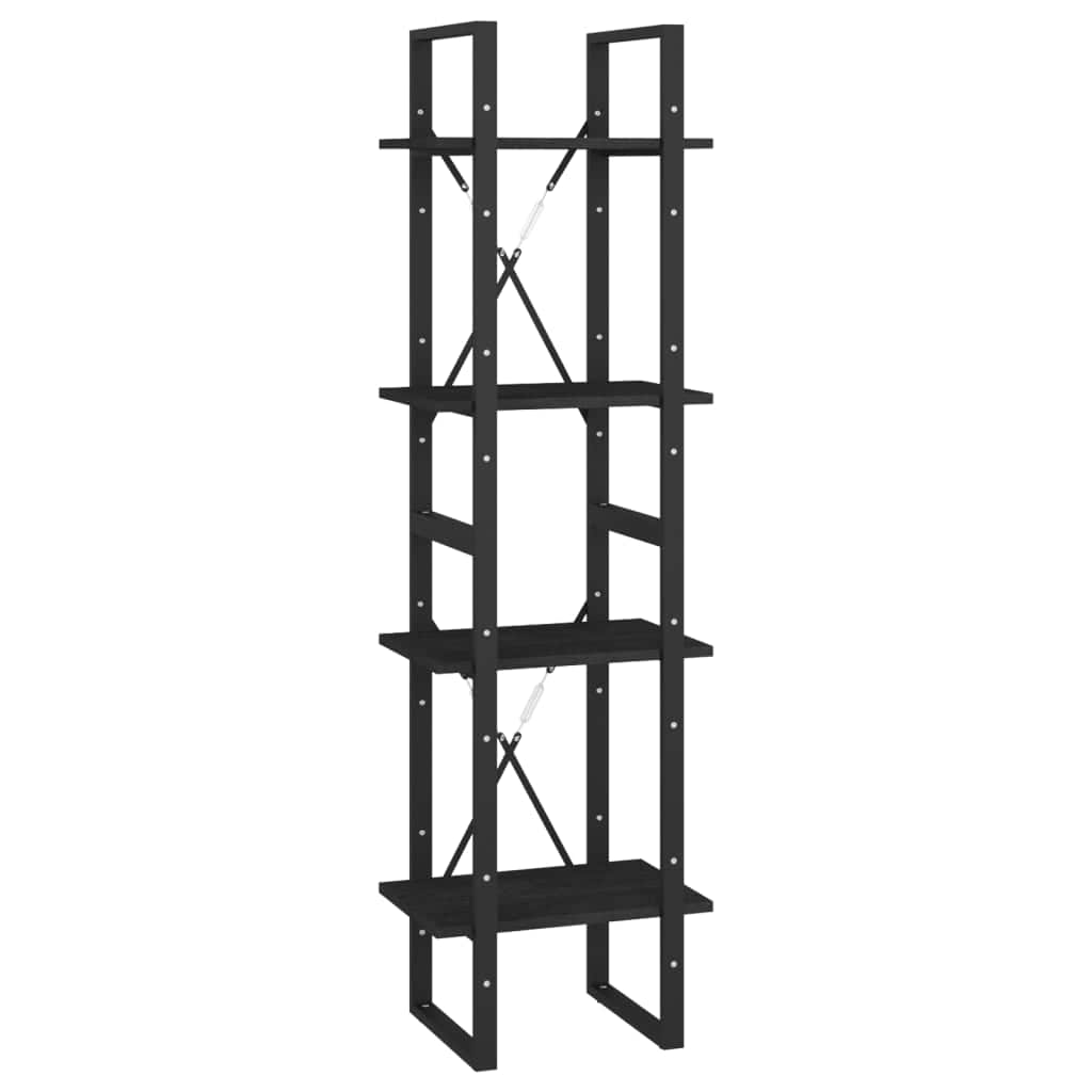 Raft din metal si lemn, Loggia 81 Negru, l40xA30xH140 cm (1)