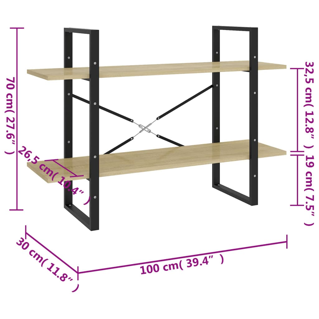 Raft din metal si pal, Loggia 102 Stejar Sonoma, l100xA30xH70 cm (6)