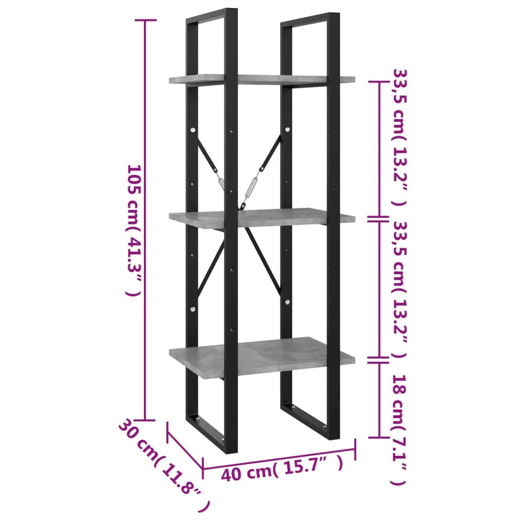 Raft din metal si pal, Loggia 105 Gri, l40xA30xH105 cm (6)