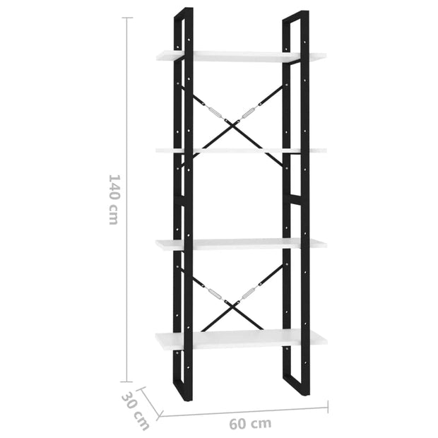 Raft din metal si pal, Loggia 217 Alb, l60xA30xH140 cm (6)