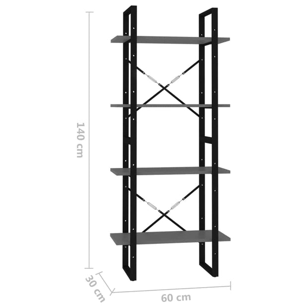 Raft din metal si pal, Loggia 88 Gri, l60xA30xH140 cm (6)