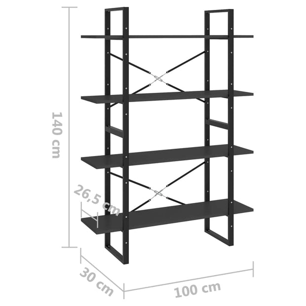 Raft din metal si pal, Loggia 89 Gri, l100xA30xH140 cm (6)