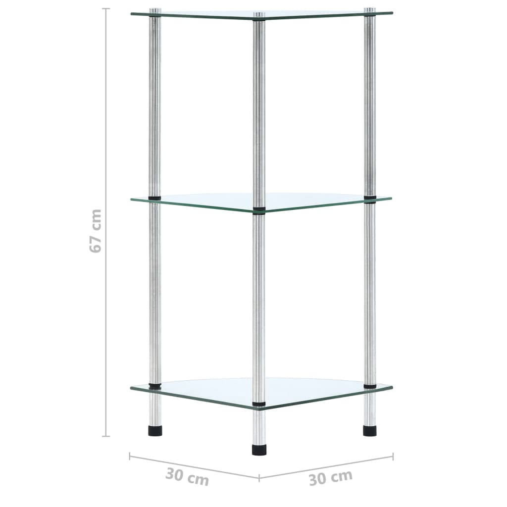 Raft din metal si sticla, Loggia 6 Transparent, l30xA30xH67 cm (4)