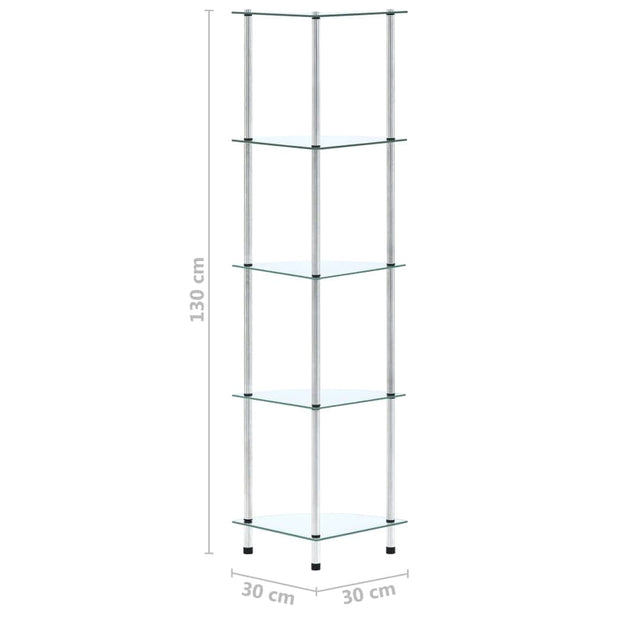 Raft din metal si sticla, Loggia 72 Transparent, l30xA30xH130 cm (4)