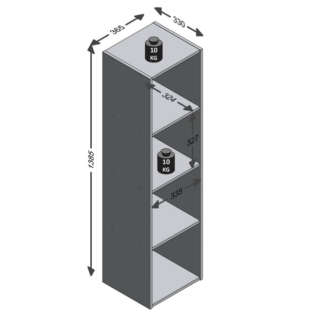 Raft din pal, Loggia 158 Gri, l36,5xA33xH138,5 cm (2)