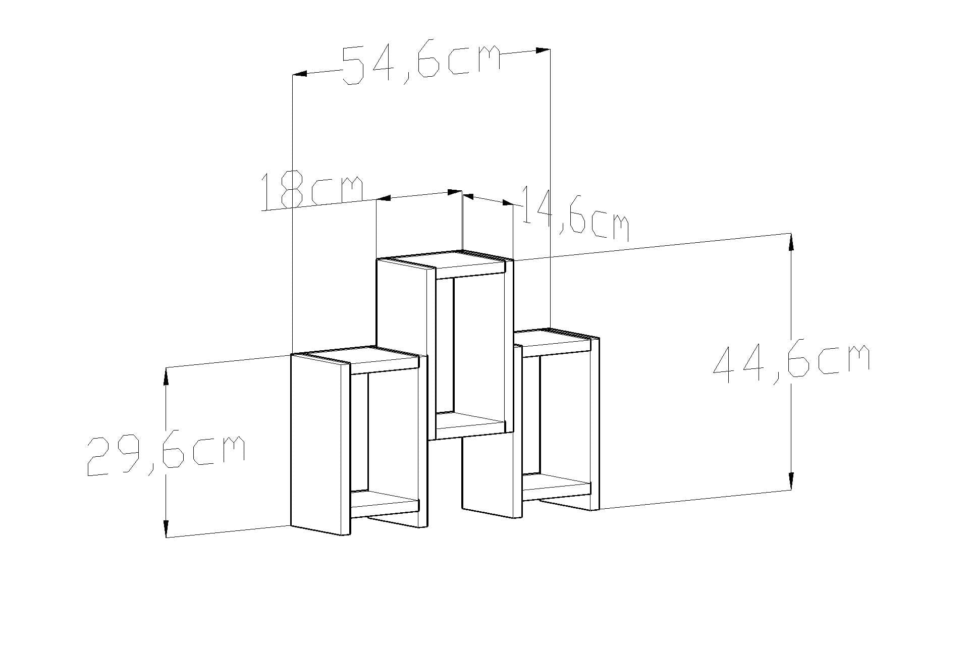 Oyo Raft din pal, Zeus Alb, l55,6xA14,6xH44,6 cm