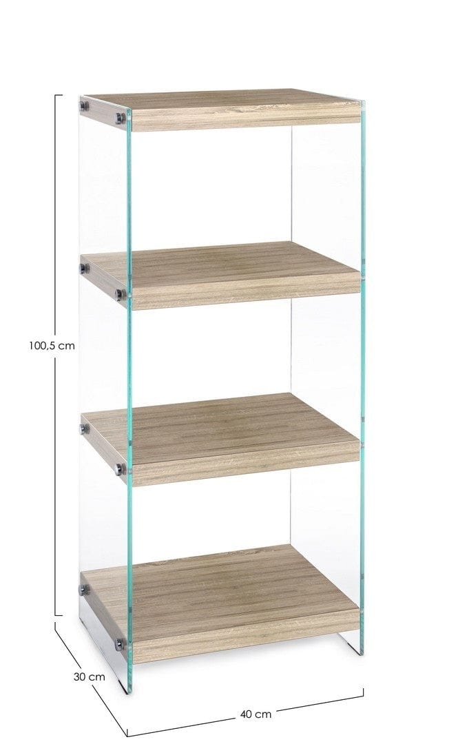 Raft din sticla si MDF, Kenya Medium Natural, l40xA30xH100,5 cm (2)