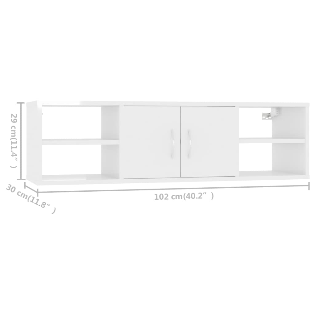 Raft suspendat din pal, Loggia 210 Alb, l102xA30xH29 cm (7)