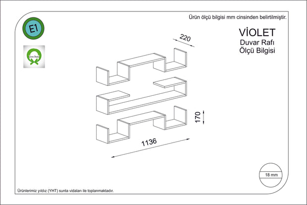 Oyo Raft suspendat din pal, Violet Alb, l113,6xA22xH17 cm