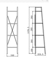 Raft din pal si metal, Narcis Reg-1 Stejar Sonoma / Negru, l34xA32xH148 cm (6)