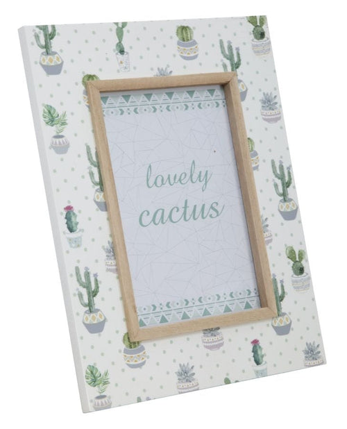 Rama foto decorativa din MDF Cactus Simple Multicolor, 22 x 27 cm