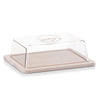 Recipient pentru branzeturi, din lemn cu capac de plastic, Cheese Rectangle Natural, L25xl20xH8 cm