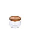 Recipient pentru depozitare cu capac etans, din sticla, Acacia Round Small Natural, 260 ml, Ø9xH7,6 cm