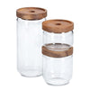 Recipient pentru depozitare cu capac etans, din sticla, Acacia Round Small Natural, 260 ml, Ø9xH7,6 cm (3)