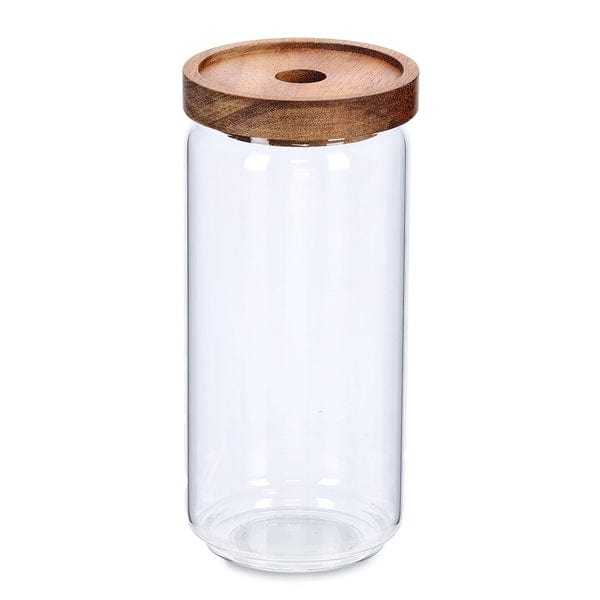 Recipient pentru depozitare cu capac etans, din sticla, Acacia Round Tall Natural, 950 ml, Ø9xH19,7 cm