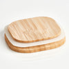 Recipient pentru depozitare cu capac etans, din sticla, Bamboo Square Large Natural, 900 ml, L10xl10xH14 cm (2)