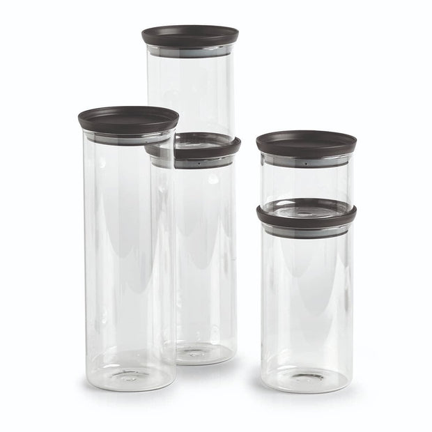 Recipient pentru depozitare cu capac etans, din sticla, Classic Extra Tall Transparent / Negru, 1650 ml, Ø10,3xH28,1 cm (4)