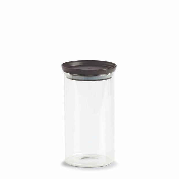 Recipient pentru depozitare cu capac etans, din sticla, Classic Large Transparent / Negru, 950 ml, Ø10,3xH18,6 cm