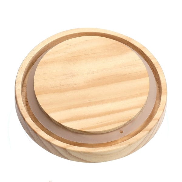 Recipient pentru depozitare cu capac etans, din sticla, Wood Round Small Natural, 830 ml, Ø11xH12,5 cm (1)