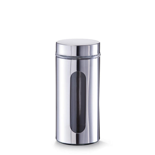 Recipient pentru depozitare Visual, inox si sticla, Silver 1200 ml, Ø 10,2xH23 cm